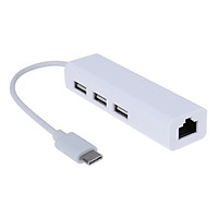 USB-C USB 3.1 Type C to USB RJ45 Ethernet Lan Adapter Hub Cable for Macbook PC