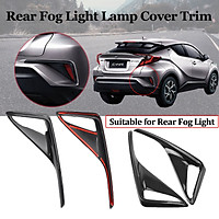 2Pcs Carbon Fiber Rear Fog Light Protector Cover Trim For Toyota C-HR
