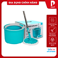 Bộ Cây Lau Nhà Xoay Tay 2 Bông Lau Lock&Lock Corner ETM494 (330 x 235 mm) - Xanh Biển