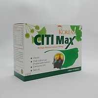 Viên Uống Bổ Não KOREAS CITI MAX- Giúp Hoạt Huyết Lưu Thông Máu Não- Giảm Đau Mỏi Vay Gáy ( Hộp 60 viên)