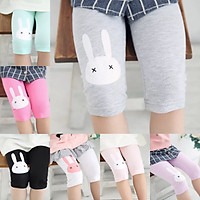 (Hàng đẹp video) Quần legging lửng quần thun lửng cotton quần ngố bé gái 2-8 tuổi chú thỏ chất siêu nhẹ mát