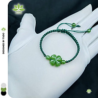 Vòng tay nữ Cỏ 4 Lá Ng Bích xanh lá 4 hạt tết dây handmade TUDO - đa mệnh