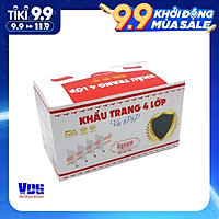 Khẩu trang y tế 4 lớp vải không dệt Hynam - (50 cái/ hộp) - Màu đen