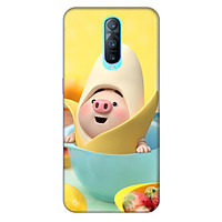 Ốp lưng nhựa cứng nhám dành cho Oppo RX17 Pro in hình Heo Con Nghịch Chuối