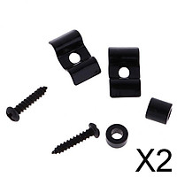 2xGuitar Roller String Tree Guide Retainer Set for Electric Guitar Black