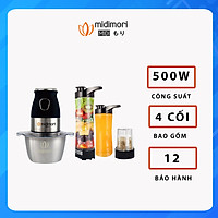Máy Xay Sinh Tố Và Thực Phẩm Đa Năng Midimori MDMR-002 (500W) - Đen - Hàng chính hãng