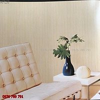 Giấy Dán Tường Màu Vàng Trơn Cho Phòng Khách, Phòng Ngủ, Lụa Không Keo, Khổ 10m x 53 cm