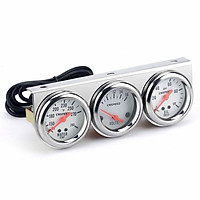 Bộ 3 Đồng Hồ Đo Áp Suất Dầu, Nhiệt Độ Nước Làm Mát, Điện Áp Cho Xe Hơi (2'') (52mm)