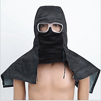 Sand Proof Anti-dust Protective Denim Face Mask Hood Cap w/ Glasses Goggles
