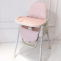 COMBO Ghế ăn dặm gấp gọn có thể điều chỉnh độ cao, có đệm và bánh xe + 01 bộ chén chia ngăn - TẶNG 01 THÌA CẢM ỨNG NHIỆT
