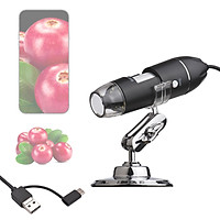 1600X 640*480 USB Type-C Micro-USB 3-in-1 Portable Mini Electronic Microscope Handheld Digital Magnifier for Smartphone