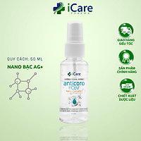 Chai Xịt Tay Kháng Khuẩn Nano Ag+ AntiCoro - Thương Hiệu iCare Pharma