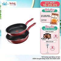 Bộ 2 Chảo chiên, Chảo chiên sâu lòng Tefal So Chef 24-28 cm - Dùng mọi loại bếp - Chấm đỏ báo nhiệt thông minh - Hàng chính hãng
