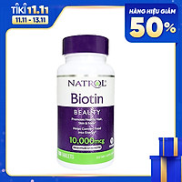 Thực phẩm chức năng bảo vệ sức khỏe Natrol Biotin Beauty 10000 mcg - Hộp 100 viên