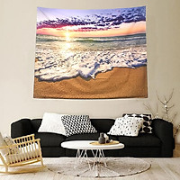 Tranh vải treo tường bãi biển hoàng hôn yên bình