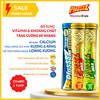 {COMBO 3 TUÝP} viên bổ sủi bọt Plusssz Max Multivitamin vị Cam + viên bổ sủi bọt Plusssz Max Vitamin C vị Chanh + Viên bổ sủi bọt Plusssz Calcium Đào)
