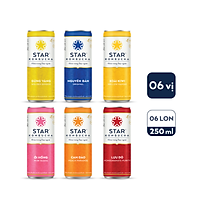 Lốc 6 lon thức uống lên men STAR KOMBUCHA mix vị (250ml/lon)
