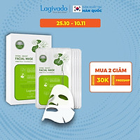 Combo 10 Mặt nạ dưỡng ẩm trắng da giúp kiềm dầu và mụn Hàn Quốc Lagivado Hydra Calming Facial Mask 23g/miếng