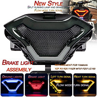 Motorcycle Brake Light Tail Lamp with LED Turn Signals Replacement for Yamaha YZF R3 R25 Y15ZR MT07 FZ07 LC150