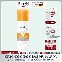 Kem Chống Nắng Làm Đều Màu Da Eucerin Sun Cream Face Tinted CC Cream SPF50+ 50ml (Tông Màu Da Tự Nhiên)