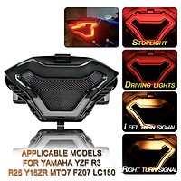 LED Tail Light Motorcycle Brake Light Tail Lamp with LED Turn Signals Replacement for Yamaha YZF R3 R25 Y15ZR MT07 FZ07