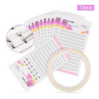 10pcs Eyelash Extension Holder Pallet Portable Eyelash Extension Card Stand with Eyelash Glue Patches Sticker