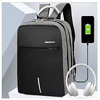 Balo nam để laptop có cổng sạc USB , tặng kèm khóa chống trộm - BL012