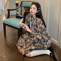 Đầm Búp Bê Tay Phồng Phong Cách Retro