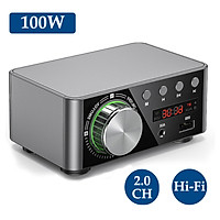 HIFI BT5.0 Digital Amplifier Mini Stereo Audio Amp 100W Dual Channel Sound Power Audio Receiver Stereo AMP USB AUX for