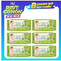 Combo 6 Khăn Ướt Unifresh Aloevera 80M (80 Miếng)