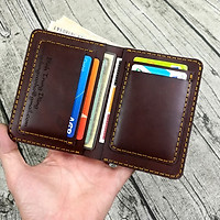 Ví nam, Bóp nam, Ví nam đứng, Vi da bo, Ví nam handmade, Ví da bò handmade, bóp đứng nam, ví đứng nam đẹp, ví nam đứng mini, Ví nam đứng da bò handamde