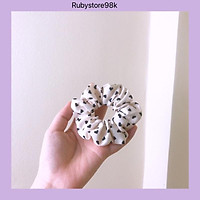 Scrunchies cột tóc vải hình trái tim dễ thương