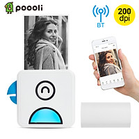 Poooli L1 Pocket Thermal Photo Printer 200dpi Portable BT Wireless Receipt Label Sticker Maker for Work Plan Memo Study