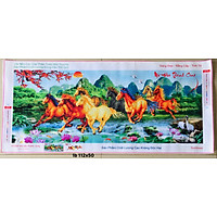 (ĐÃ ĐÍNH) Tranh đính đá thành phẩm HD298 MÃ ĐÁO THÀNH CÔNG 112×50cm