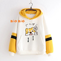 Áo nỉ hoodie nam nữ form rộng hàn quốc in hình cún con cute Bảo Bảo Mart