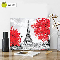 Tranh tô màu 40x50cm có khung Paris phác họa T160