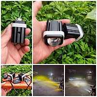 Siêu đèn trợ sáng xe máy ô tô 80W bi cầu 2 màu cốt pha M.A bản đặc biệt 4 chế độ cho khách víp có quạt tản nhiệt