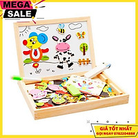 Combo Bảng Ghép Tranh Gỗ 2 Mặt Nam Châm + Tranh Ghép Gỗ 60 Miếng Cho Bé Thỏa Sức Sáng Tạo ( Giao Ngẫu Nhiên ) - Tặng 1 Đàn Xylophone - Giao Hàng Toàn Quốc