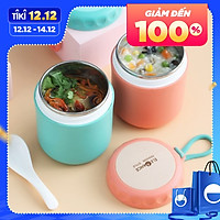 Bình ủ cháo cho bé Ele inox 304 có quai rất tiện lợi