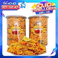 COMBO 2 HŨ KHÔ GÀ XÉ LÁ CHANH (GÀ CHÀ BÔNG CAY) TÂN LỘC PHÁT - MỖI HŨ 300G