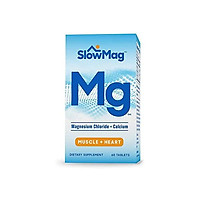 SlowMag Mg Muscle + Heart Magnesium Chloride with Calcium Supplement, 120 Count