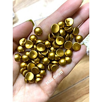 Hạt châu nửa đính móng nail 2 màu (trắng, nâu) size 6mm,8mm