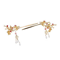 Set of 2pcs Butterfly Hair Clips Retro Wedding Tassel Golden Hair Jewelry