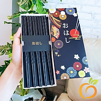 Set 10 Đôi Đũa Chống Trơn Chống Nấm Mốc Cao Cấp Nội Địa Nhật Bản (Tặng Cafe Macca)