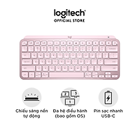 Bàn phím không dây Bluetooth Logitech MX Keys Mini - Nhỏ gọn, Sạc USB-C, Phím tắt thông minh, Có bản cho Mac - Hàng chính hãng