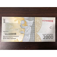 01 tờ tiền cổ 2000 Rupiah Indonesia số Seri đẹp 999999 sưu tầm
