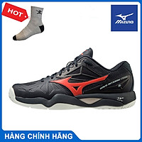 Giày tennis Mizuno Wave Intense Tour 5 AC 61GA190062 chính hãng, êm ái, nhẹ nhàng, chống lật cổ chân - Màu đen - Tặng kèm tất thể thao Bendu