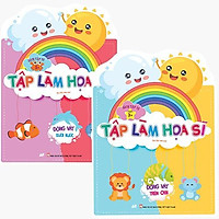 Sách - Combo 2 Cuốn Bé Tập Tô Màu Động Vật Dưới Nước Và Động Vật Trên Cạn - Tập Làm Họa Sĩ