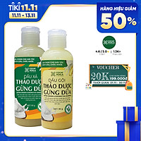 Bộ dầu gội thảo dược gừng dừa Cocayhoala trị gàu trị rung tóc kích thích mọc tóc làm mềm mượt phục hồi hư tổn dung tích 90g/chai