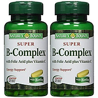 Viên Uống Nature's Bounty Super B-Complex Bổ Sung Axit Folic & Vitamin C (150 Viên x 2 Hộp)